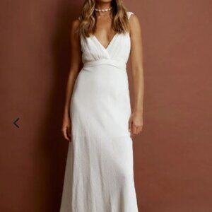 Zanzibar Surplice Neckline Maxi Dress White